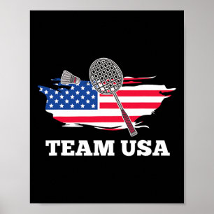 Poster Jogador de Badminton da Equipe Americana Shuttle R