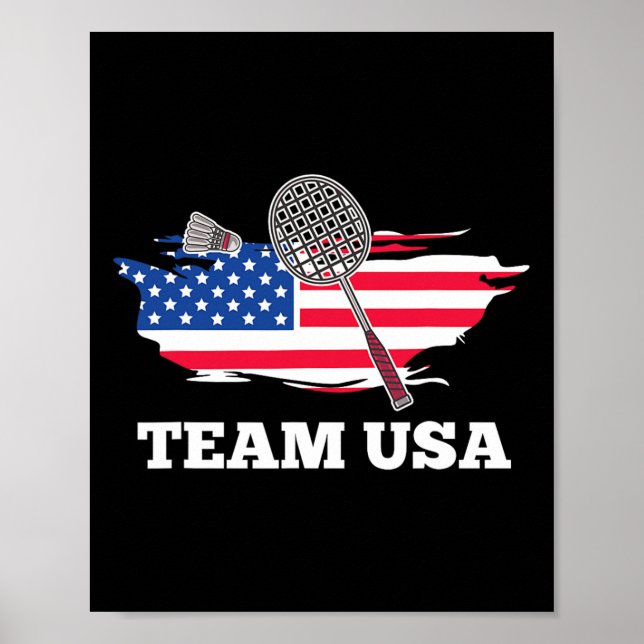 Poster Jogador de Badminton da Equipe Americana Shuttle R (Frente)