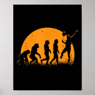 Poster Jogador de Badminton da Evolução _ Shuttle Racket