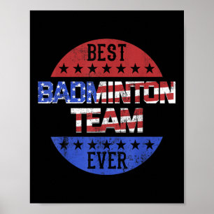 Poster Jogador de Badminton Dia da Independência Patrióti