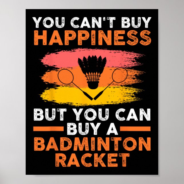 Poster Jogador de Badminton do Shuttle (Frente)
