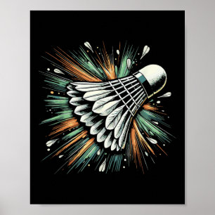 Poster Jogador de Badminton do Shuttle Dinâmico
