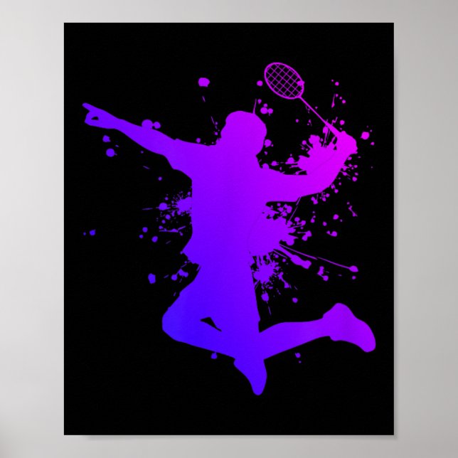 Poster Jogador de Badminton do Shuttle Mens (Frente)