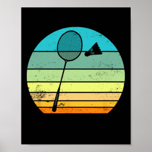 Poster Jogador de Badminton do Shuttle Vintage