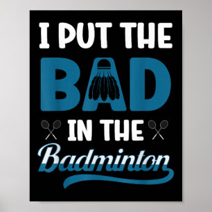 Poster Jogador de badminton engraçado amante do volante d