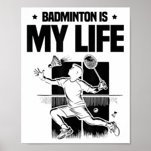 Poster Jogador de Badminton Engraçado Amor Design de Pete
