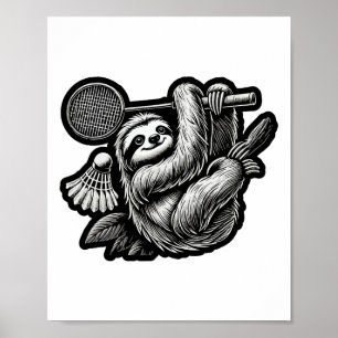 Poster Jogador de Badminton Engraçado Design 16