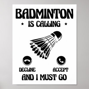 Poster Jogador de Badminton Engraçado Design 21