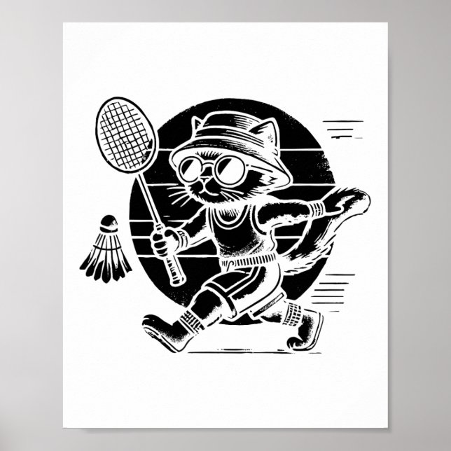 Poster Jogador de Badminton Engraçado Design 25 (Frente)