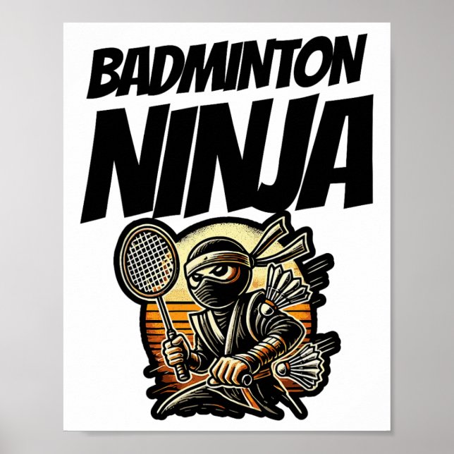 Poster Jogador de Badminton Engraçado Design 26 (Frente)