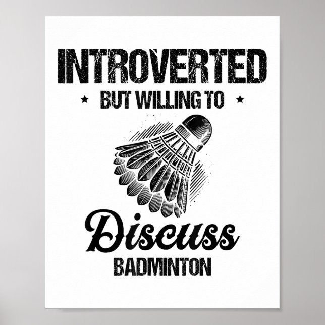Poster Jogador de Badminton Engraçado Design 8 (Frente)