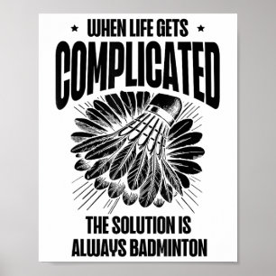 Poster Jogador de Badminton Engraçado Design do Shuttle
