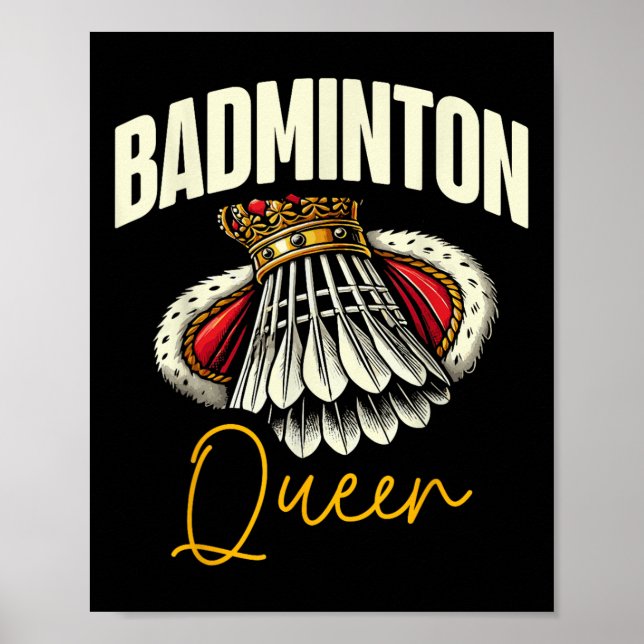 Poster Jogador de Badminton Engraçado Design do Shuttle (Frente)
