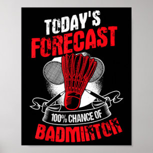 Poster Jogador de Badminton Esportista Atleta Jogo Raquet