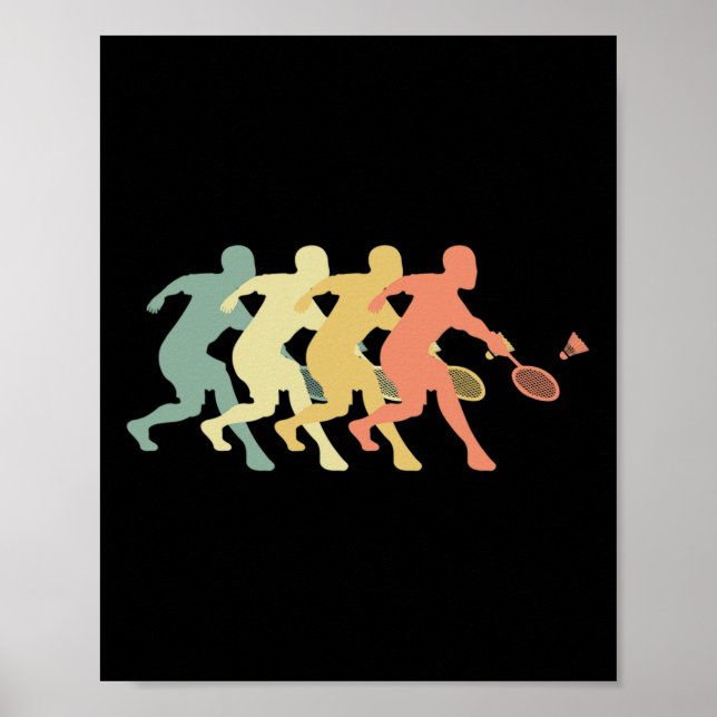 Poster Jogador de Badminton - Ideia de Presente de Badmin (Frente)