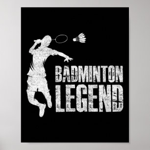 Poster Jogador de Badminton Legend Racket Shuttle