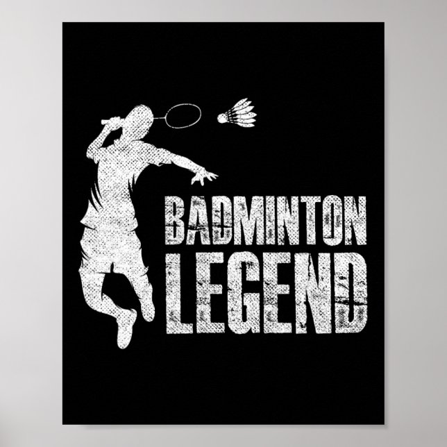 Poster Jogador de Badminton Legend Racket Shuttle (Frente)