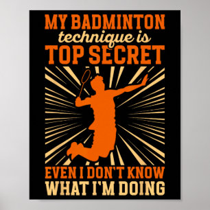 Poster Jogador de Badminton Minha Técnica de Badminton