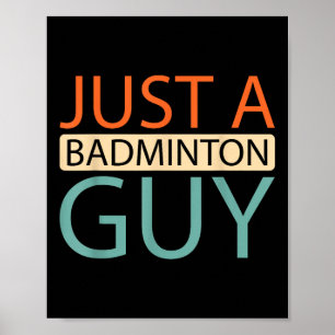 Poster Jogador de Badminton na Quadra - Volante Apenas um