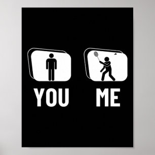 Poster Jogador de Badminton Orador Orgulhoso Shuttle Engr