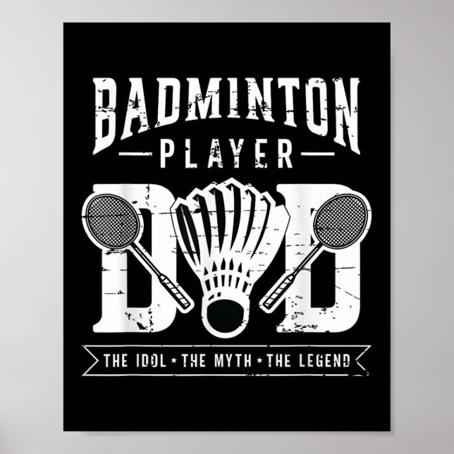 Poster Jogador De Badminton Pai Do Jogador De Shuttle Bad (Frente)