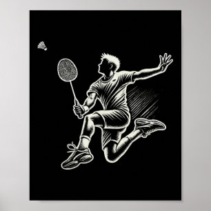 Poster Jogador de Badminton Peteca