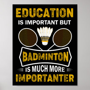 Poster Jogador de Badminton Peteca Amante de Badminton