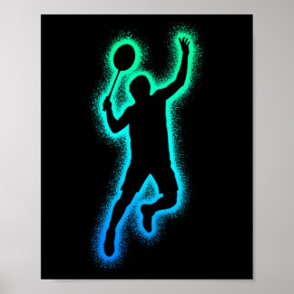 Poster Jogador de Badminton Peteca Homens Meninos Badmint