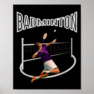 Poster Jogador de Badminton Peteca Meninos Homens Juventu