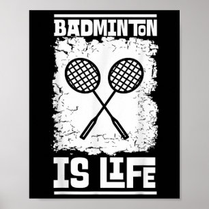 Poster Jogador de Badminton - Raquete Peteca Badminton 
