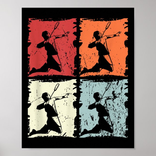 Poster Jogador de Badminton Retro Badminton, Shuttle (Frente)
