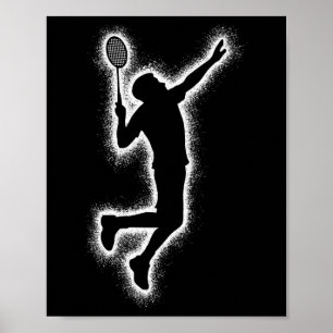 Poster Jogador de Badminton Shuttle Crianças Rapazes Badm