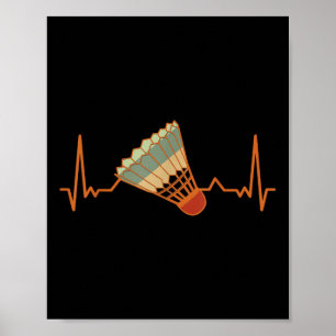 Poster Jogador de Badminton Shuttle Engraçado Vintage Bad