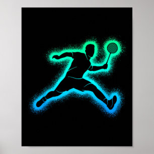 Poster Jogador de Badminton Shuttle Men Meninos Badminton