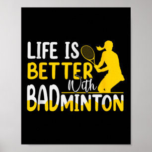 Poster Jogador de Badminton Shuttle Racket de Badminton _