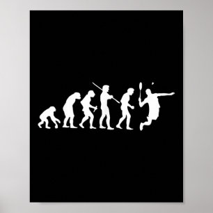 Poster Jogador de Badminton Smash Raquete Esporte Volante