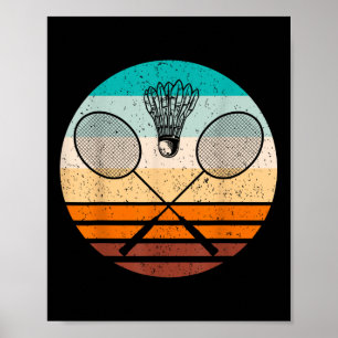 Poster Jogador de Badminton Vintage Badminton 