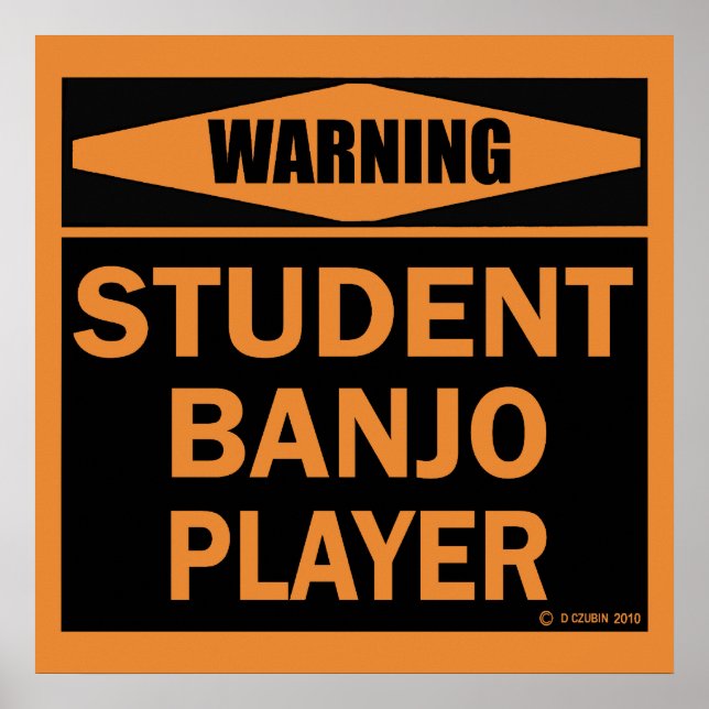 Poster Jogador de Banjo Estudante (Frente)