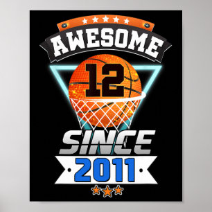 Poster Jogador De Basquete De Aniversário De 12 Desde 201