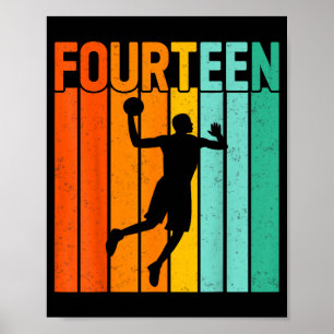 Poster Jogador de basquete de aniversário de quatorze ano