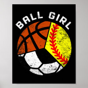 Poster Jogador de basquete de futebol de diversão da Ball