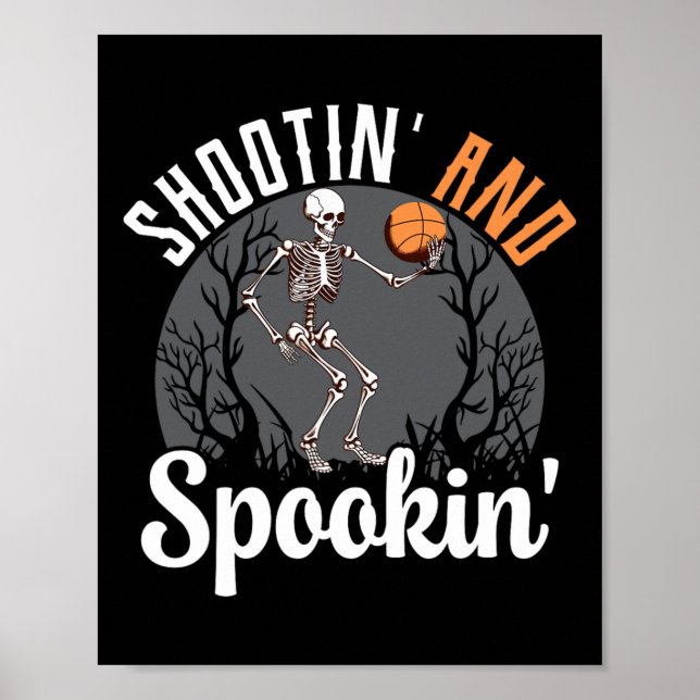 Poster Jogador De Basquete De Skeleton E Spookin Ha (Frente)