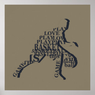 Poster Jogador de basquete driblando