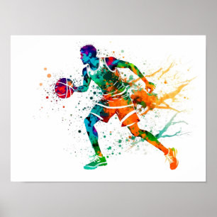 Poster Jogador de basquete em ação