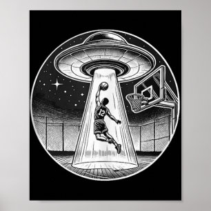 Poster Jogador De Basquete Engraçado Jogando Bola Na Cort