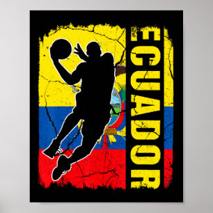 Poster Jogador de basquete equatoriano Flag Basketba
