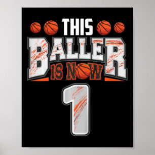 Poster Jogador de basquete infantil de 1 ano