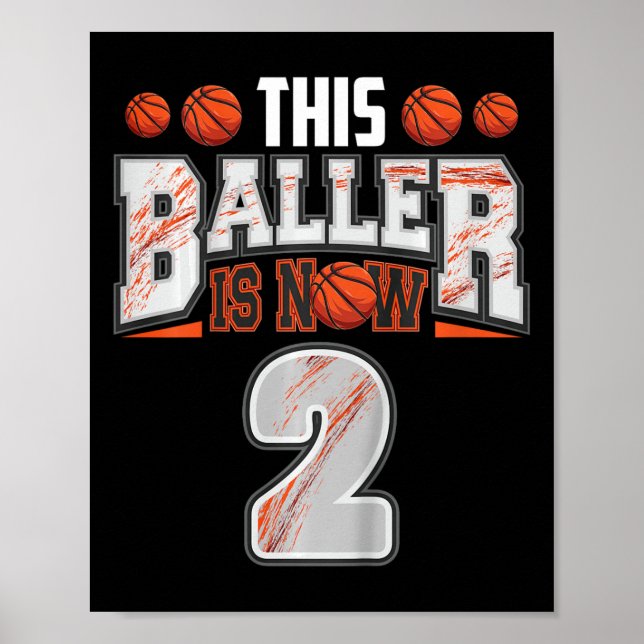 Poster Jogador de basquete infantil de 2 anos (Frente)
