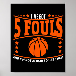 Poster Jogador de basquete masculino meme 5 faltas para b