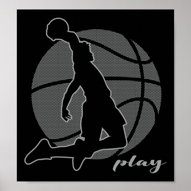 Poster Jogador de basquete (monocromático) (Frente)